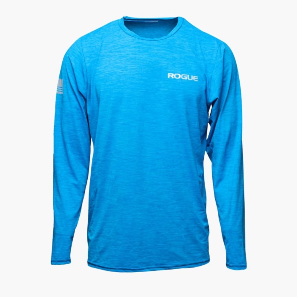ROGUE Men's Performance Long-sleeve American Flag Sun Shirt
